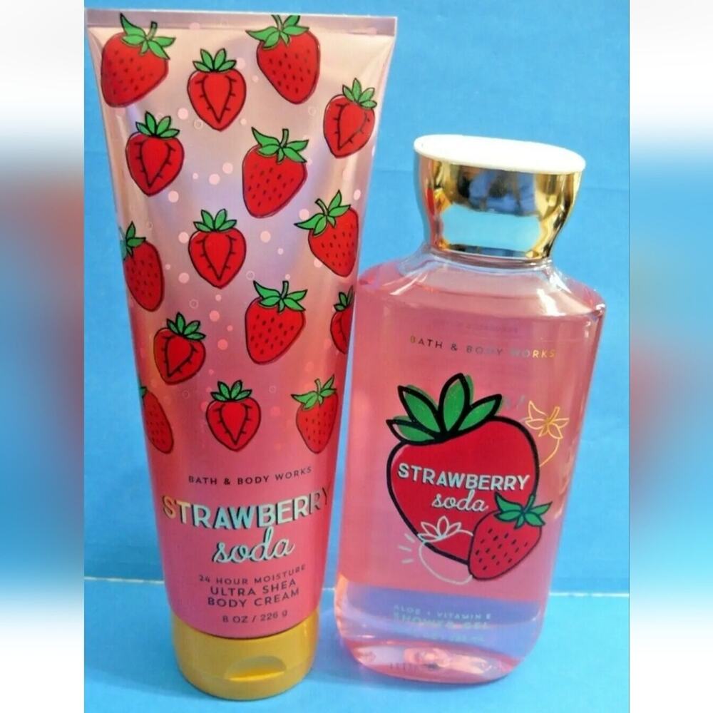 Bath & Body Works "STRAWBERRY SODA" shower gel & body cream - Picture 2 of 2